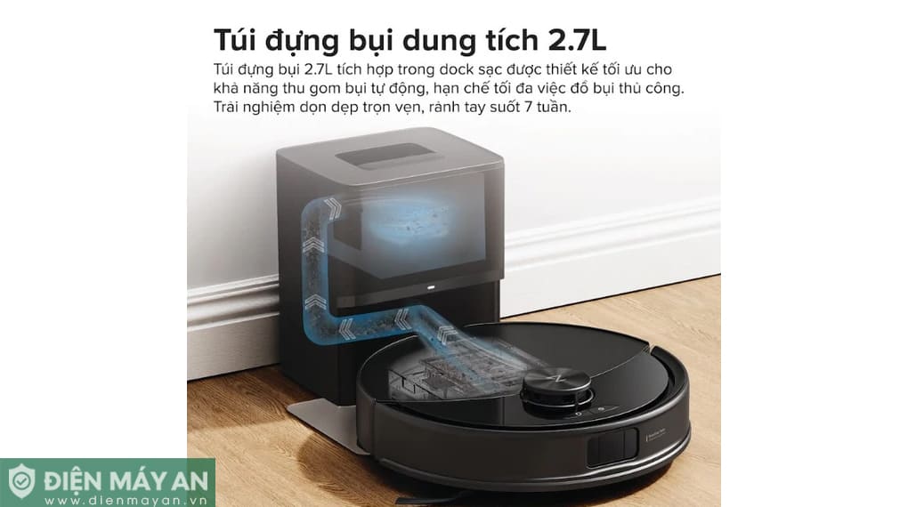 Robot hút bụi lau nhà Roborock Q10 VF+ (Plus) - Đen